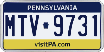 PA license plate MTV9731