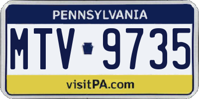 PA license plate MTV9735