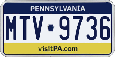 PA license plate MTV9736