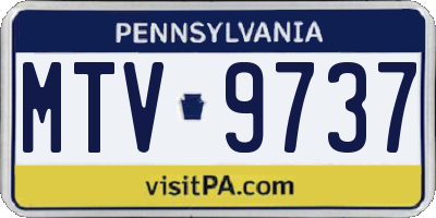 PA license plate MTV9737