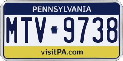 PA license plate MTV9738