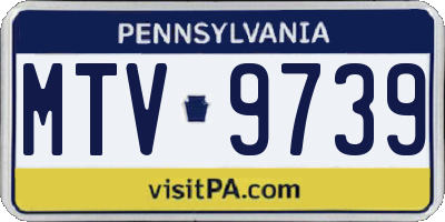 PA license plate MTV9739