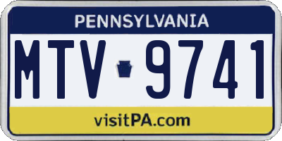 PA license plate MTV9741