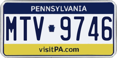 PA license plate MTV9746