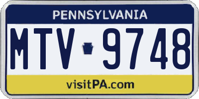 PA license plate MTV9748