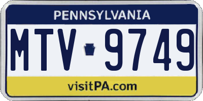 PA license plate MTV9749