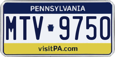 PA license plate MTV9750