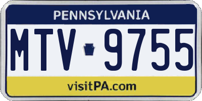 PA license plate MTV9755