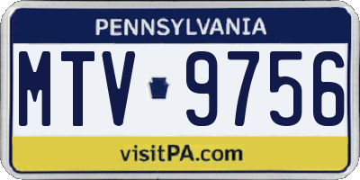 PA license plate MTV9756