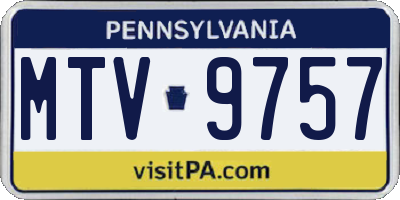 PA license plate MTV9757