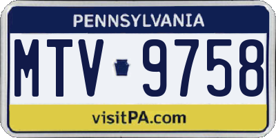 PA license plate MTV9758