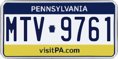 PA license plate MTV9761
