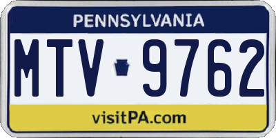 PA license plate MTV9762