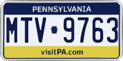 PA license plate MTV9763