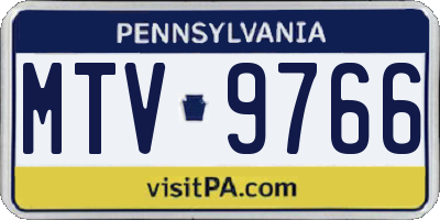 PA license plate MTV9766
