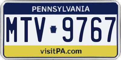 PA license plate MTV9767