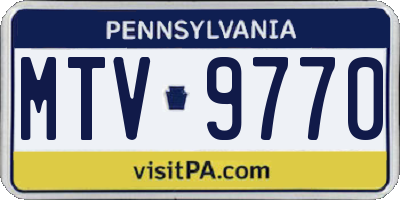 PA license plate MTV9770