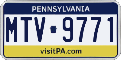 PA license plate MTV9771