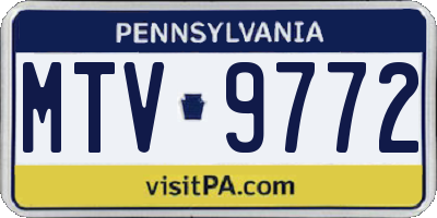 PA license plate MTV9772