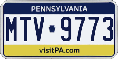 PA license plate MTV9773