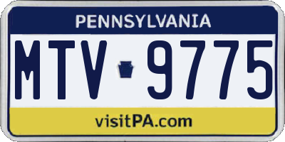 PA license plate MTV9775
