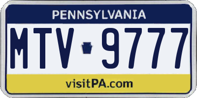 PA license plate MTV9777