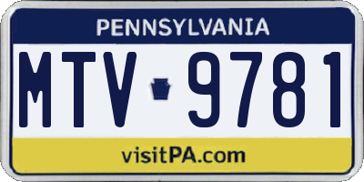 PA license plate MTV9781