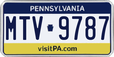 PA license plate MTV9787