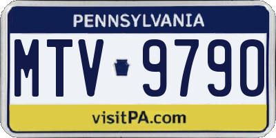PA license plate MTV9790
