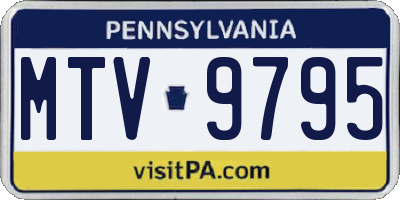 PA license plate MTV9795