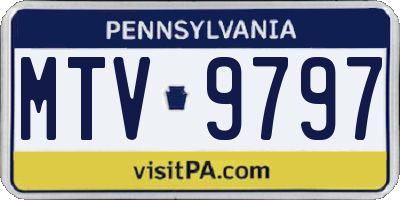 PA license plate MTV9797