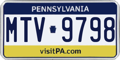 PA license plate MTV9798