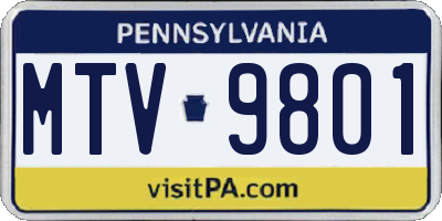 PA license plate MTV9801