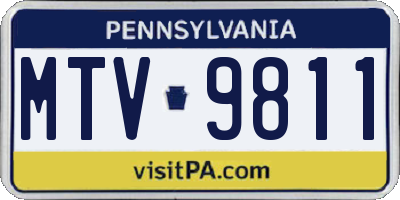 PA license plate MTV9811