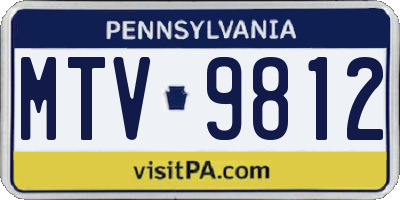 PA license plate MTV9812
