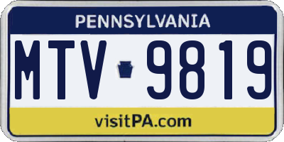 PA license plate MTV9819