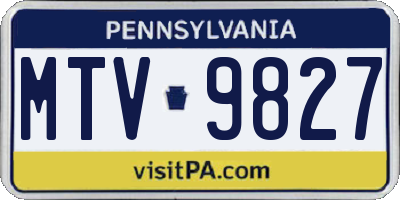 PA license plate MTV9827