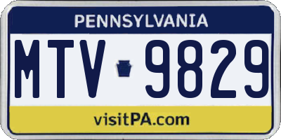 PA license plate MTV9829