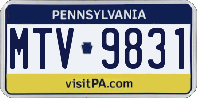 PA license plate MTV9831