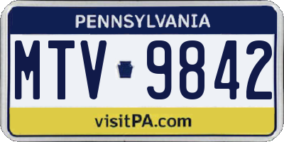 PA license plate MTV9842
