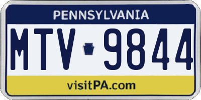PA license plate MTV9844
