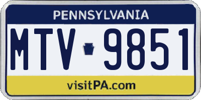 PA license plate MTV9851