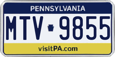 PA license plate MTV9855