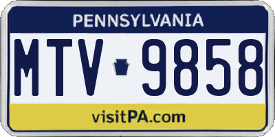 PA license plate MTV9858
