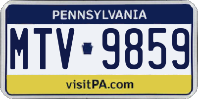 PA license plate MTV9859