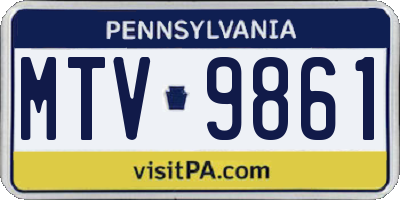 PA license plate MTV9861