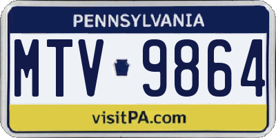 PA license plate MTV9864