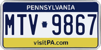 PA license plate MTV9867