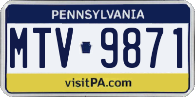 PA license plate MTV9871