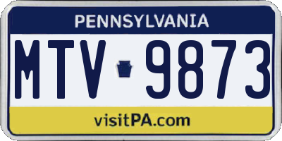 PA license plate MTV9873